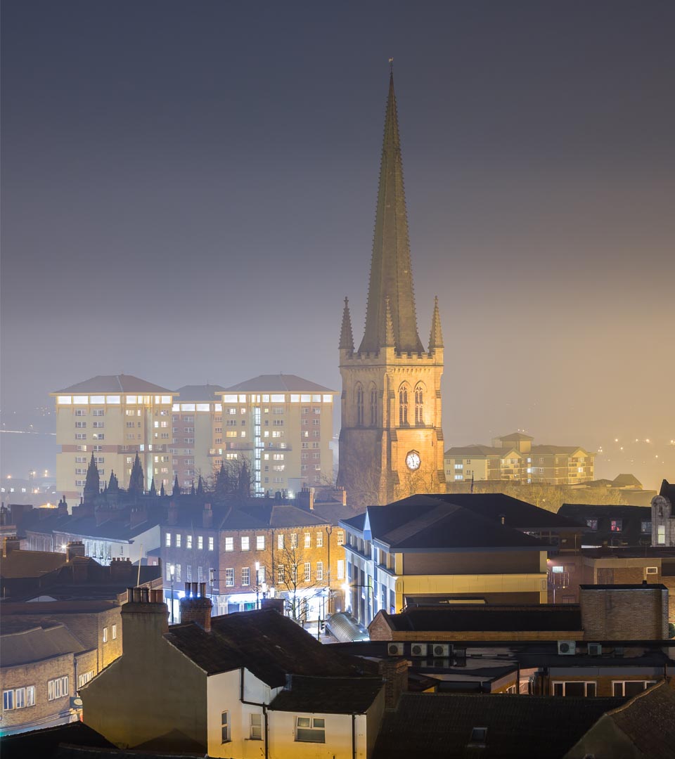 Wakefield Street Lighting, Yorkshire, England.